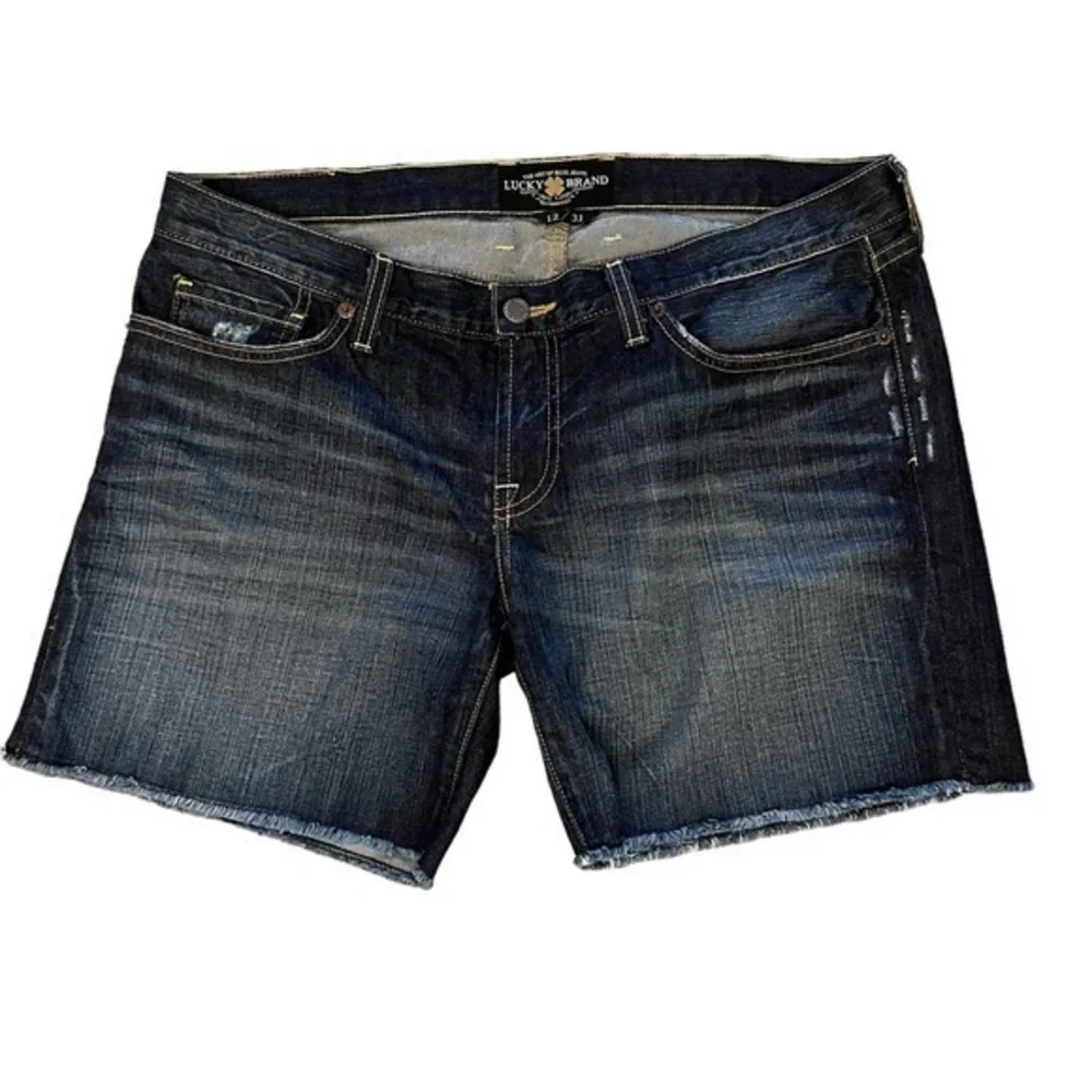 NWOT Lucky Brand cutoff 6” inseam 100% cotton dark wash denim jeans shorts
